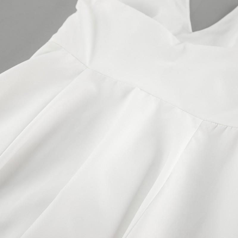 White Halter Neck A-Line Maxi Dress Women Elegant Party Cocktail