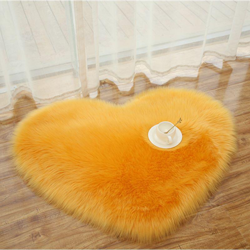 Nordic Heart-Shaped Plush Carpet - Thick Imitation Wool for Bedroom or Bay Window
