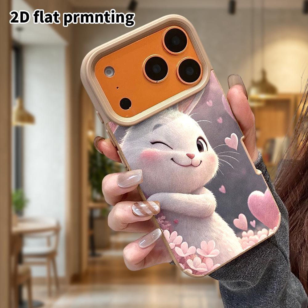 Phone Case: Lambskin 2D Flat Samsung Galaxy A34 A35 M05 M06 S20 S22 S21 FE Plus 5G protective case, winking long-eared bunny, Christmas and Halloween