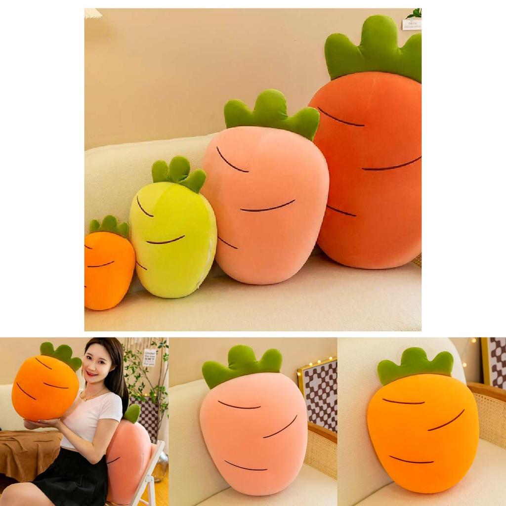 Soft Carrot Plush Toy Cartoon Vegetable Stuffed Pillow Creative Fluffy Doll Pink/orange/yellow/red 28/40/60/80cm