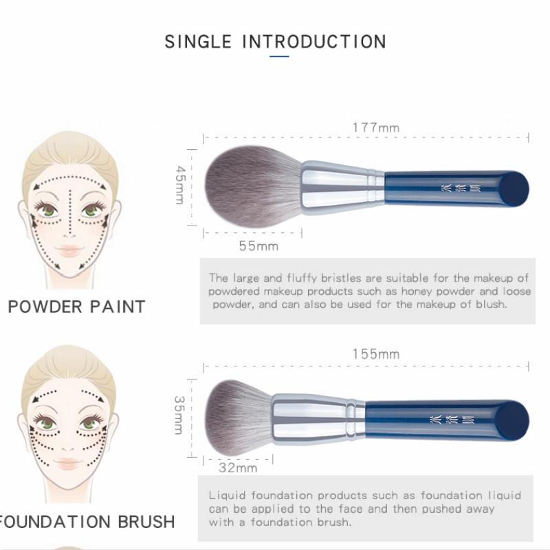 Make-up-Pinsel, Himmelblau, 11-teiliges Make-up-Pinsel-Set aus superweichen Fasern, hochwertige Kosmetikstifte für Gesicht und Augen, synthetisches Haar