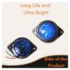 LED Outline Side Marker Lights 24V Waterproof Clearance Lamp Blue for Truck Trailer Bus Commercial Vehicles (Pack of 6)