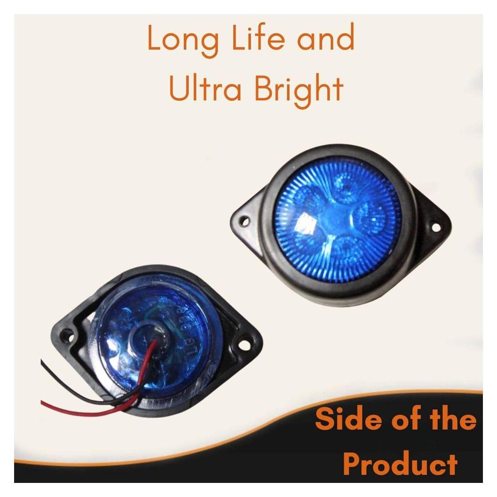 LED Outline Side Marker Lights 24V Waterproof Clearance Lamp Blue for Truck Trailer Bus Commercial Vehicles (Pack of 6)