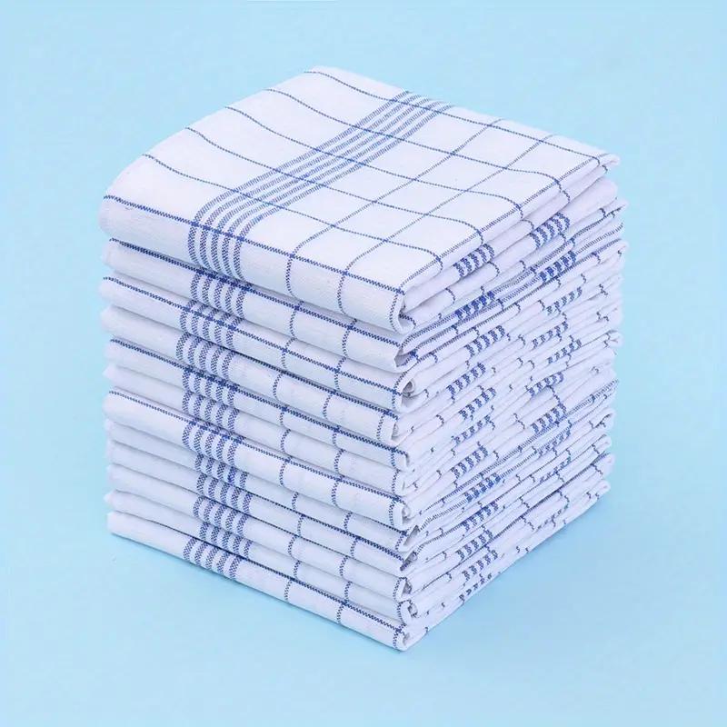 Vintage  Cotton Kitchen Towels - 6/12 Pack, Low Lint, Space-Themed Plaid Design, Hand Wash Only, Ideal for Home & Dining