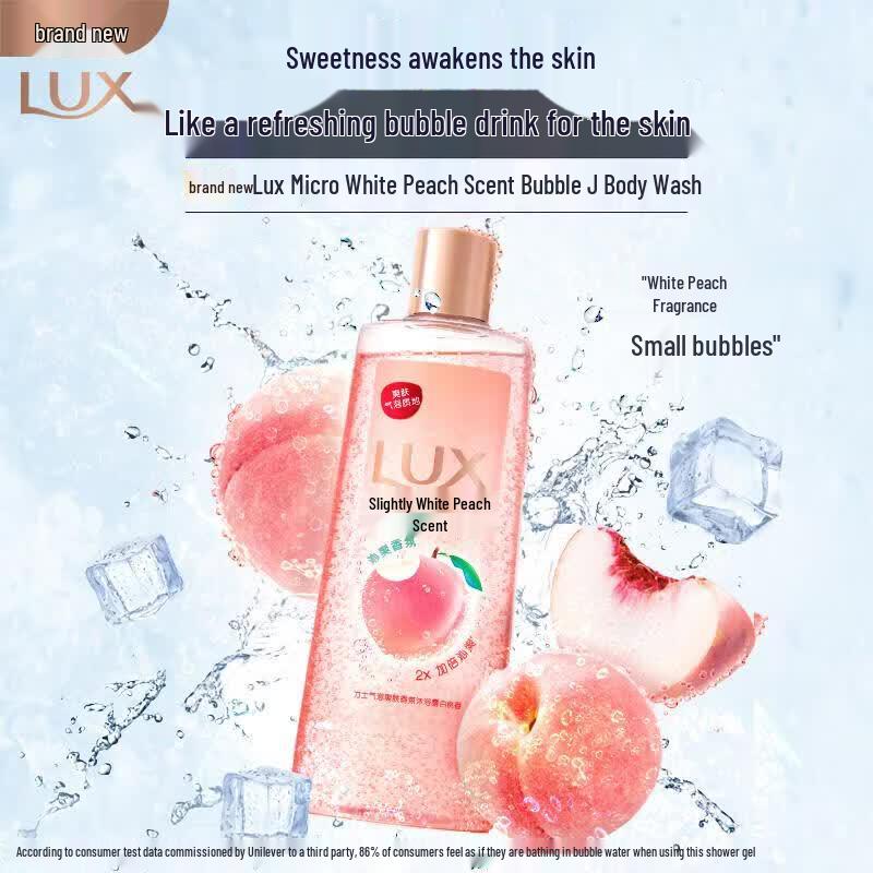 Lux White Peach Scent Bubble Shower Gel (3x400g)
