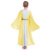 Girls Ancient Greek Roman Cosplay Costume Long Sleeve Golden Embroidery Dress Tulle Patchwork Halloween Gown