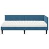 Corner Bed Frame with Mattress Other 2 Pcs Blue Velvet