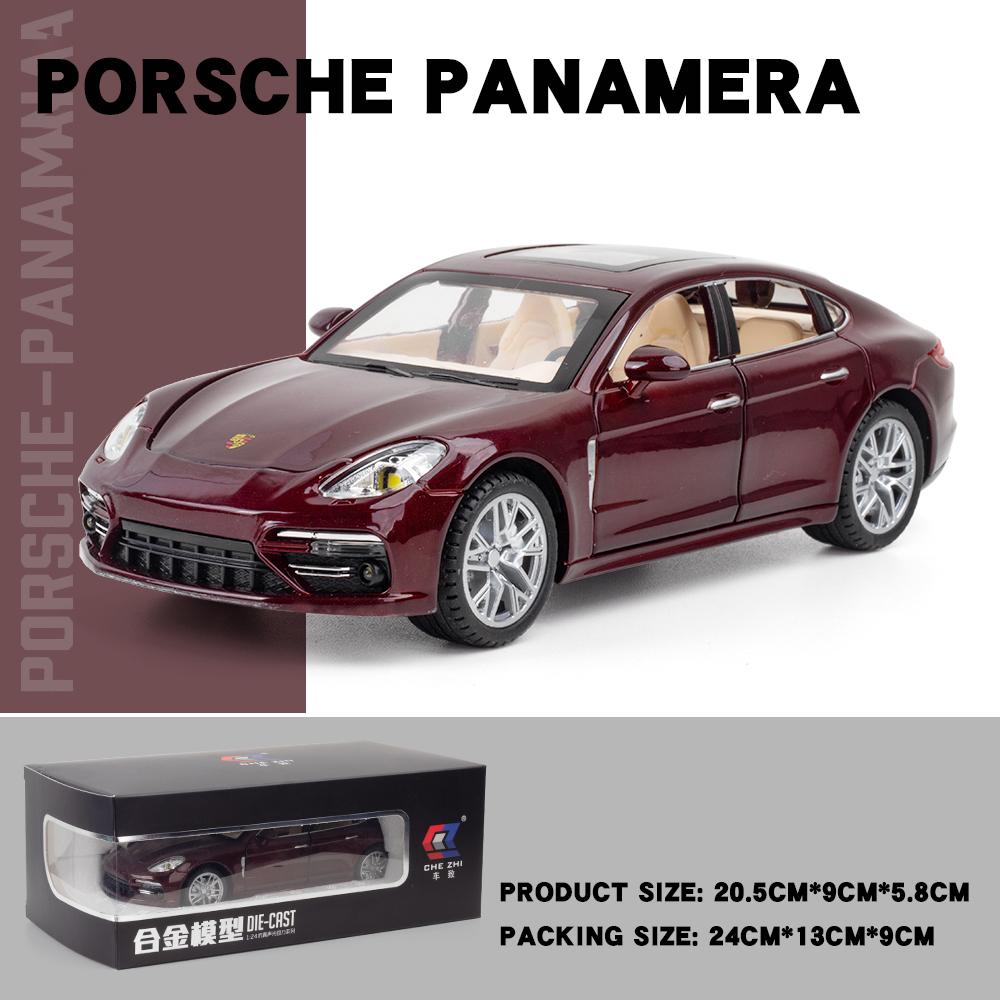 1:24 Porsche Panamera Leichtmetall-Druckguss & Spielzeugmodelle Simulation Sound und Licht Rückzieher Kinderspielzeugsammlung Geschenk