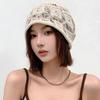 Retro literary and artistic crochet hole stacking hat men's and women's spring and summer thin breathable knitted cold hat fashionable headgear