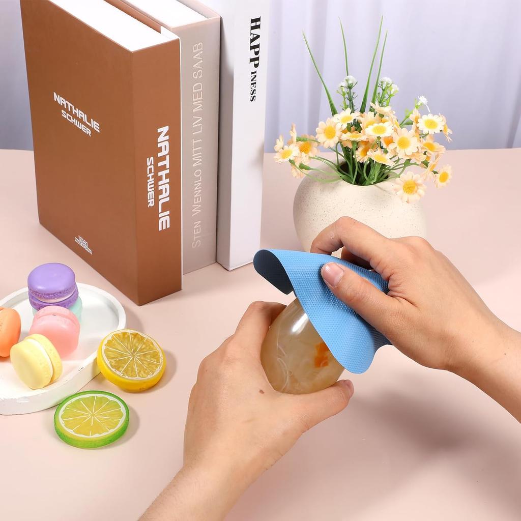 8 Pcs Jar Opener Gripper, Multi-Purpose Non-Slip Rubber Jar Opener Pads Coasters Heat ulation Pad Kitchen Coasters Gadgets for Arthritic Weak Hands