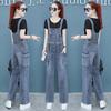 Women's 2026 Spring/Autumn Wide-Leg Denim Overalls & Pants Set