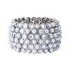 Elegant Brett Armband med Pärlor och Strass i Komplicerat Mönster
