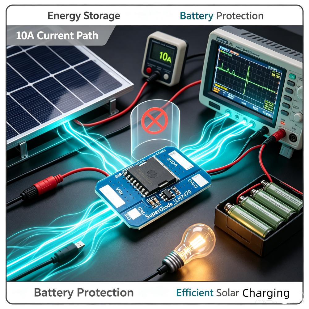 Dc 1-11V 11a High Current Ideal Diode Module Anti-reverse Flow For Solar Charging & Battery Backup Systems