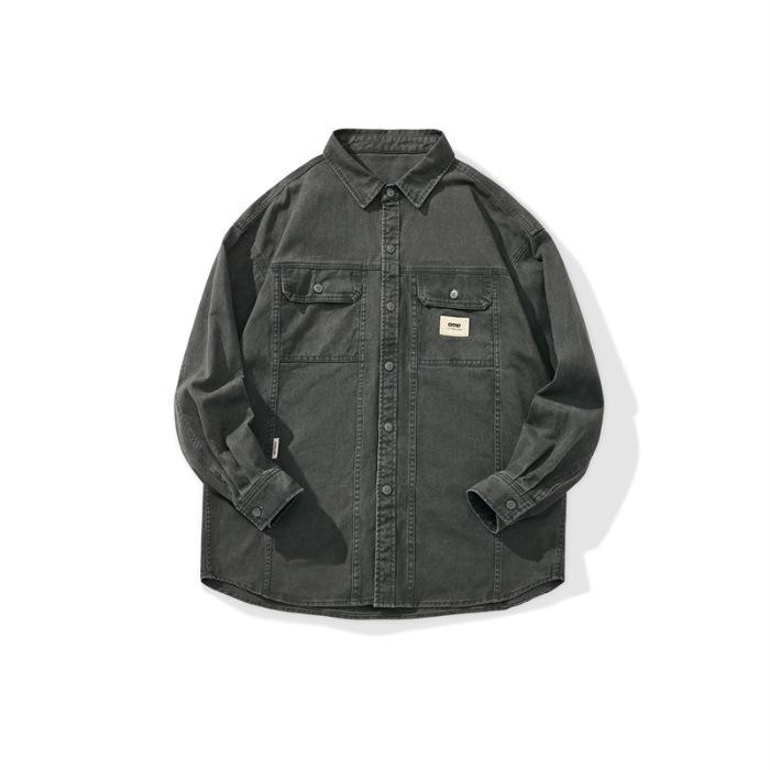 Spring New American Retro Work Shirt Jacket Men's New Loose Long-sleeved Shirt