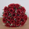 Bestseller 18-teiliges handgefertigtes weiches Seiden-Künstrosen-Bouquet Moderne langlebige Hochzeits-Heimdekoration Valentinstag Fabrik