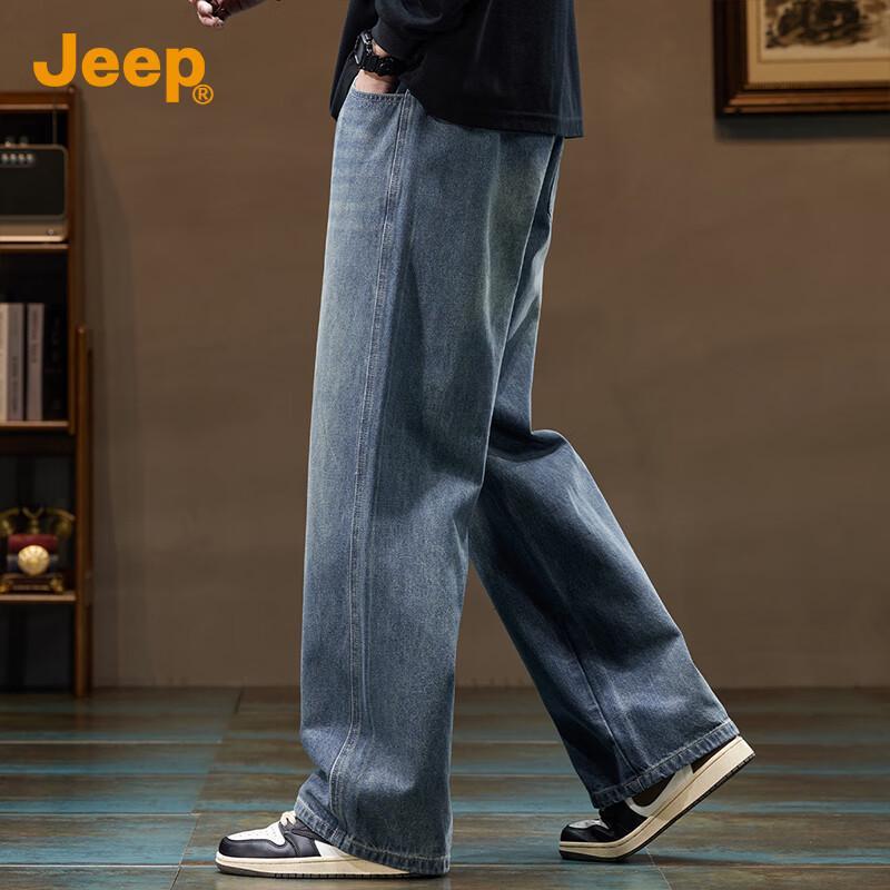 JEEP Men's Loose Straight Leg High Street Jeans