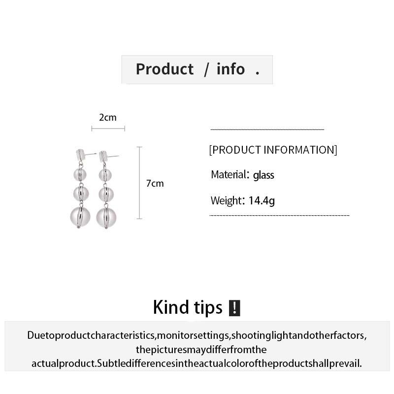 Vintage Transparent Resin Ball Dangle Earrings for Women Fashion Classic Long Water Drop Tassel Earrings Jewelry Gift