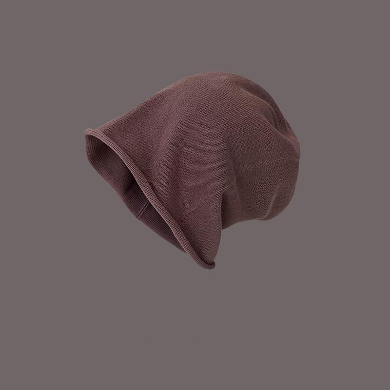 Versatile Hat Style Simple Solid Color Rolled Edge Warm Hatsbeanie Knitted