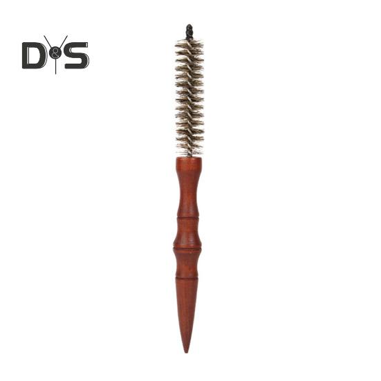 

Маленькая круглая щетка из щетины кабана с деревянной ручкой, натуральная щетина для мужчин и женщин, короткие тонкие волосы, завивка, сушка феном, распутывание, укладка L