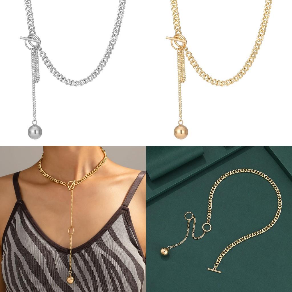 Chain Geometric Statement Necklace For Women In Trendy Gold And Finishes Silver