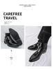 Plus Size High-Top Martin Boots: Men's British Style Glossy Patent Leather Chain Boots for Autumn/Winter 2025