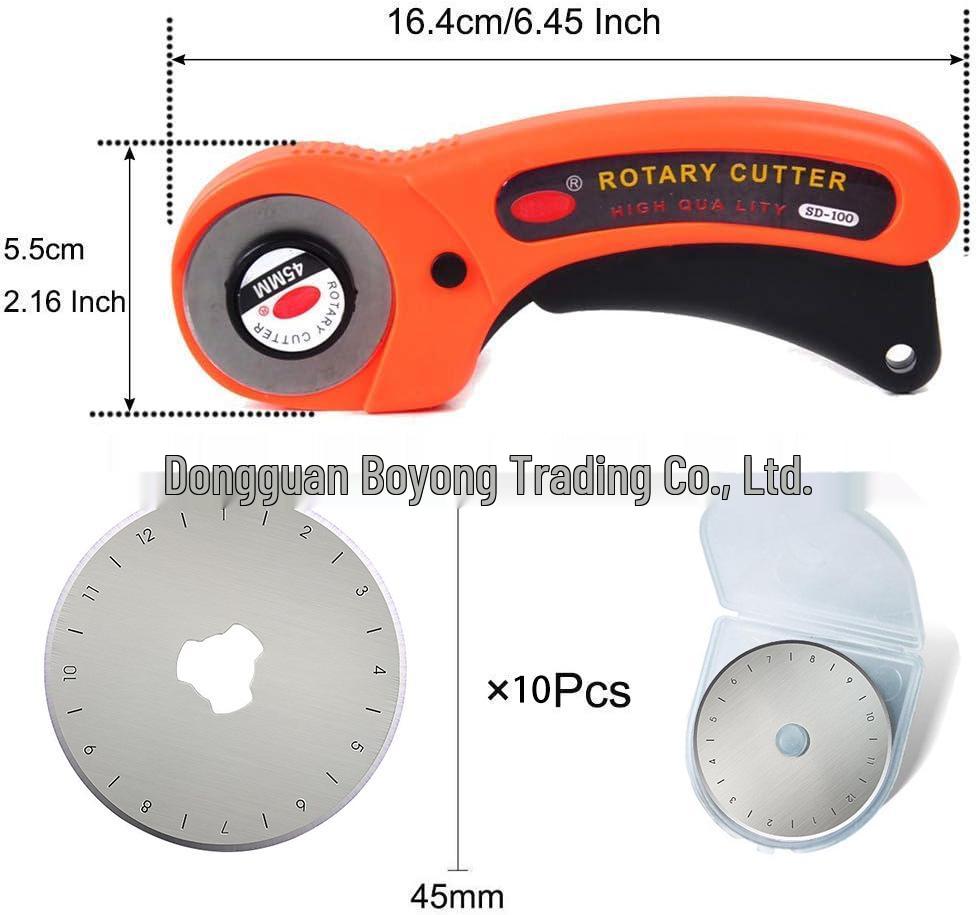 45mm Rotary Fabric Cutter with Blade Handle for Cloth and Leather