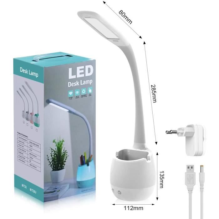 ERAY Lampe À Poser Pour Enfants Avec Porte-Crayon-Batterie Rechargeable De 2000mAh- Veilleuse Colorée 29 X 14,8 X 11,4 Cm
