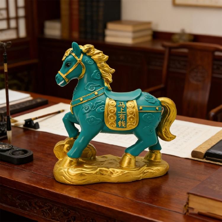 Attractive Resin Piggy Banks With Money Saving Function And Auspiciously Meaning 21cm Size Lucky Horse Money Box Holders