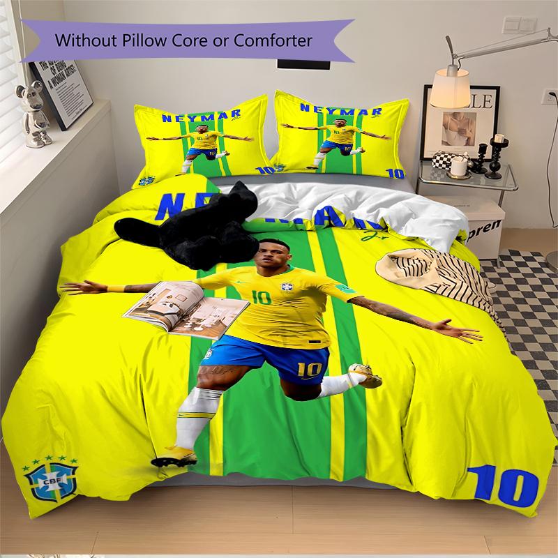 3Pcs Neymar Jr Brazil Celebration Bedding Sets For All Sizes New 3D Printed Bed Cover Comforter Duvet Cover Pillowcase Bedroom Decoration