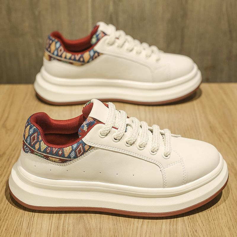 Autumn and Winter New Thick-soled Heightening Solid-color Board Shoes Light Luxury Versatile Sports and Leisure Shoes Men's