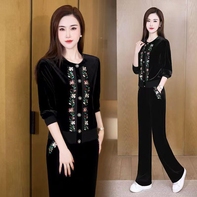 

Женский весенне-осенний модный свободный комплект из двух частей, стройнящий фигуру - Новый дизайн с темпераментом 3XL чёрный