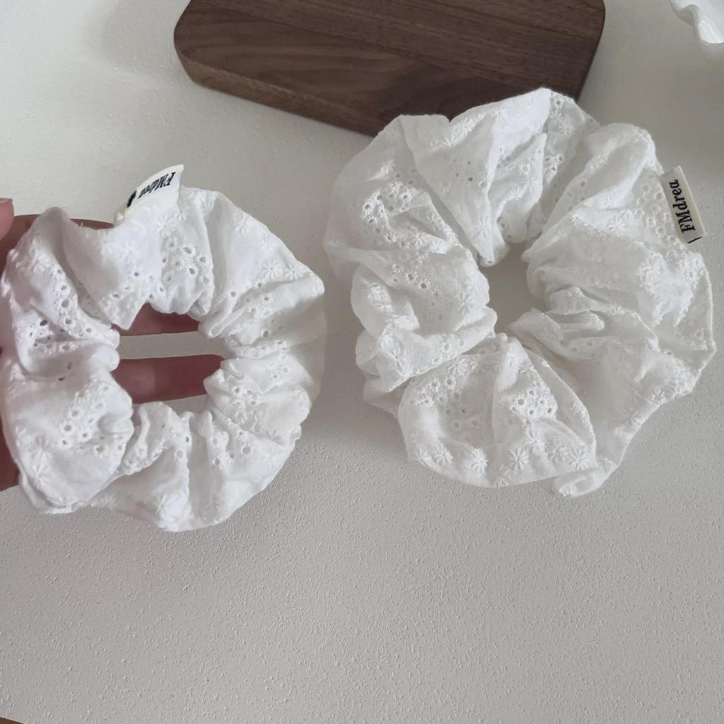 Girly White Lace Large Intestine Elastic Hair Tie - Forest Style Fairy Rubber Band