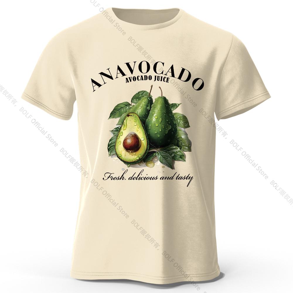 

100% Cotton Fresh Avocado Tee - Minimalist Fruit Design Soft Comfortable Basic Top for Casual Everyday Wear 4XL