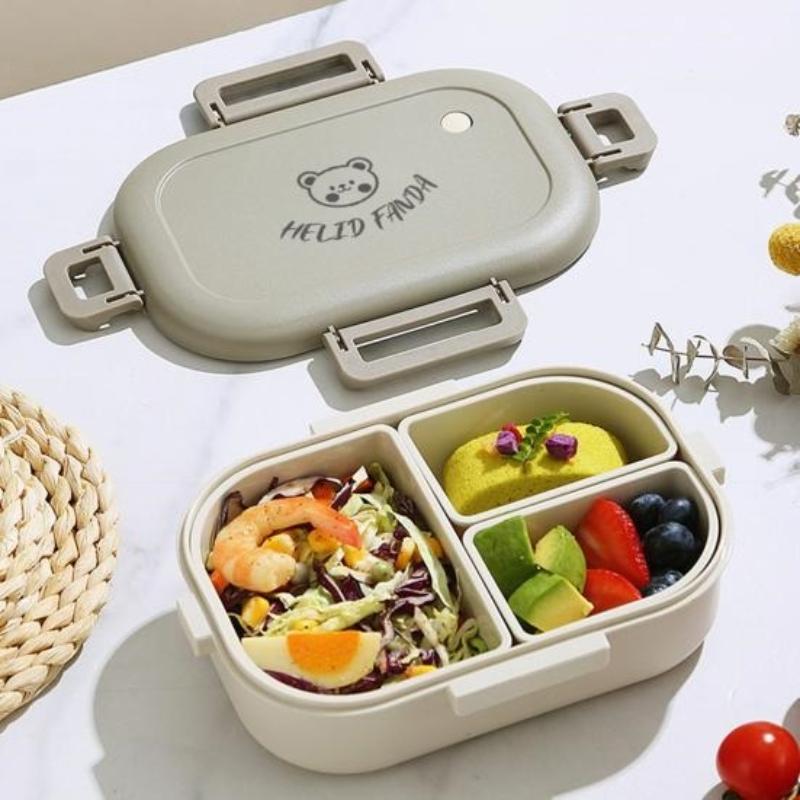 2 Pc Lunch Box BPA Free Microwave Safe Large Capacity Leak-proof Bento Box Portable Divided Food Storage