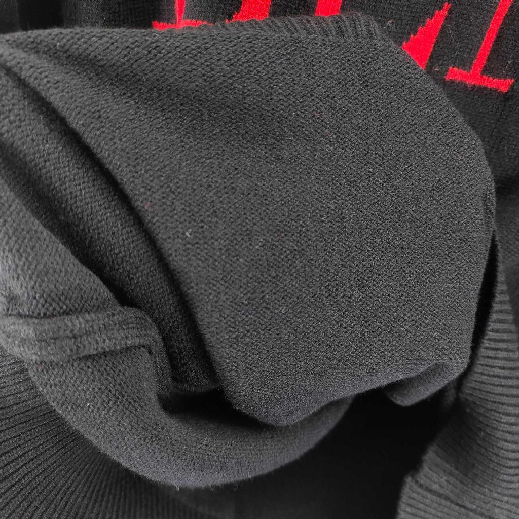 Zimowy Modny Sweter z Dzianiny Wełnianej w Europejskim Stylu: Długi rękaw, Okrągły dekolt, Żakard z literami