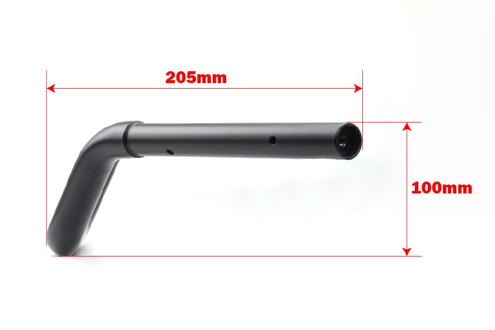 Kijima Rebel Motorcycle Parts Matte with Mounting Part Number 250/S ('25-/8BK-MC49) Handlebars, Steel, Black, Holes, 204-3400