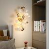 Romantic Flowers Foyer LED Wall Lamp Ceramics Leaf Bedroom Hotel Sconces Art Decorate G9 Bulb Gold Metal Lighting Dropshipping