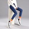 Women's High-Waisted Skinny Jeans - Spring/Autumn 2024 Korean Style Slimming Elastic Pencil Pants with Velvet.