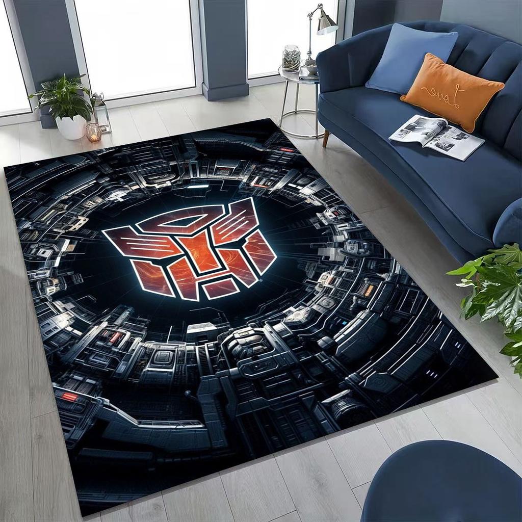 Cartoon T-Transformers Autobots Optimus Prime Rug for Bedroom Living Room Sofa Home Doormat Decor, Large Kids Non-slip Floor Mat