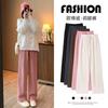 Knitted Wide-leg Pants Women's Autumn Small Straight High Waist Drape New Thin Versatile Velvet Casual Pants