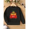 Kids Sweatshirt Halloween Pumpkin Print Casual Crew Neck Sweatshirt  with Slight Stretch for Spring/Fall, Regular Fit