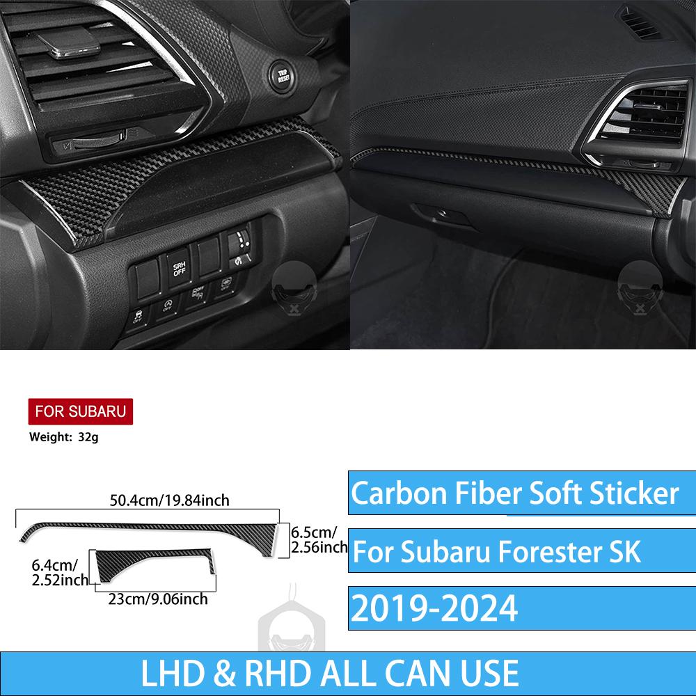Real Carbon Fiber Car Accessories Gear Air Vent Set Trim Cover Soft Sticker For Subaru Forester SK      2024