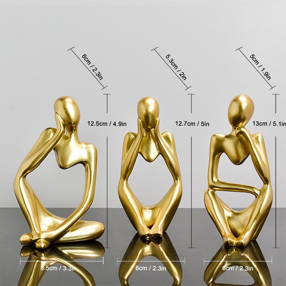 Moderne Der Denker Statue Sandfarbe Schreibtisch-Display-Ornamente Lese-Dekor