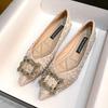 Pointed flat shoes women's versatile 2025 new spring and summer evening evening gentle shoes lady single shoes large size 41-43