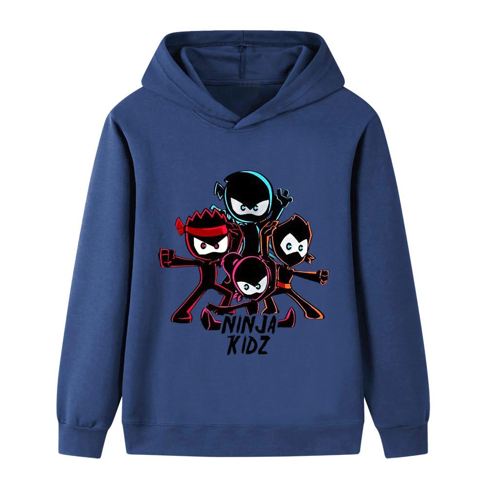 B1172 Bambini Ragazzi Ragazze NINJA KIDZ Anime Stampato Casual Outdoor Felpa con Cappuccio a Maniche Lunghe