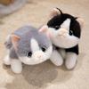 25cm Simulated Cute Cat Lying Plush Toys Stuffed Soft Animals Kitten Baby Sleeping Pillow Sofa Cushion for Girls Gifts Home Deco
