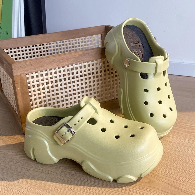 

Женские туфли с отверстиями, новые летние сандалии, см высотой, на толстой подошве, нескользящие, пляжные, медсестринские шлепанцы 38/39