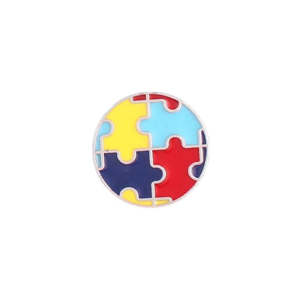 Zinc Alloy Colored Puzzle Badge - Creative Personality Brooch, High-Value Niche Jewelry Accessory