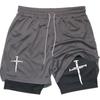 2026 Summer Jogging Shorts Men's Gym Shorts 2 In 1 Mesh Quick Dry Sport Performance  Fitness Workout Double Layered Board Shorts