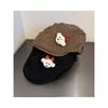 Cute Teddy Bear Flat Cap, Corduroy Newsboy Hat with 3D Bear Bow Decor, Casual Beret for Women & Girls
